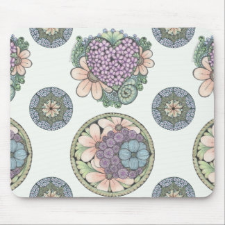 Herz und Blume doodle Art Maus matt. Mousepad