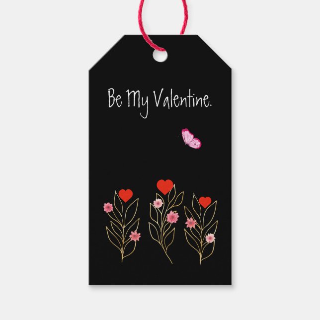 Herz und Blume Geschenkanhänger (Vorderseite)