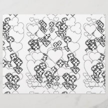 Herz und Blume Kids Farbblatt Tischset