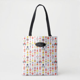 Herz und Blume Rot und Schwarz Niedlich Minimalist Tasche