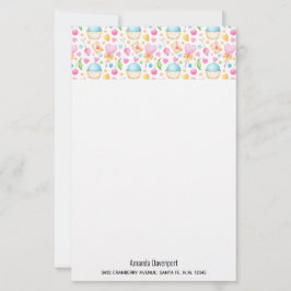 Herz und Cupcakes Delikates Wasserfarbenes Muster Briefpapier