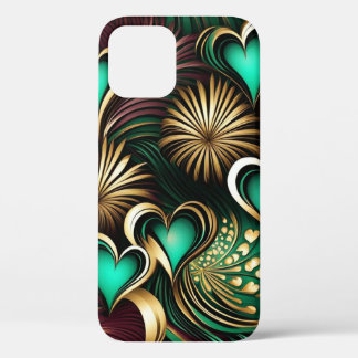 Herz und Feuerwerk Burgundy Aquamarin Gold Case-Mate iPhone Hülle