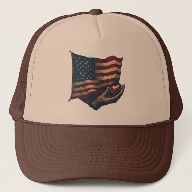 Herz und Flagge Truckerkappe (Vorderseite)