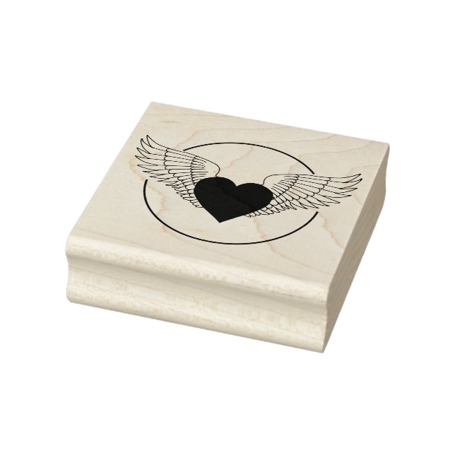 Herz und Flügel Gummistempel (Stempel)