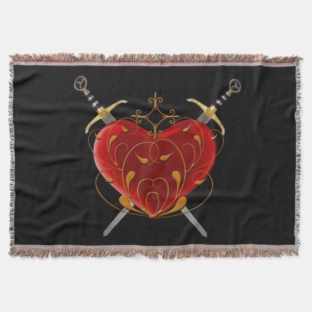 Herz und Gepäck werfen Blanket Decke (Vorderseite)