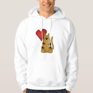 Herz und gestreifte Katzen-T-Shirts und Geschenke Hoodie