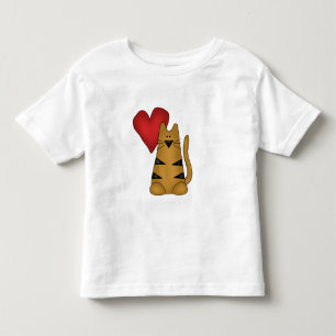 Herz und gestreifte Katzenhemden und -geschenke Kleinkind T-shirt