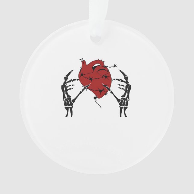 Herz und Hände - Skelett Herz Hände Ornament (Vorderseite)