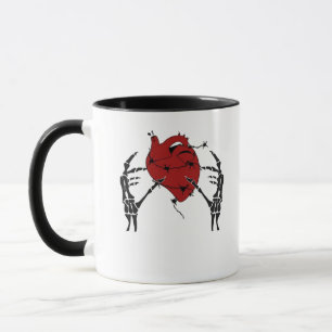 Herz und Hände - Skelett Herz Hände Tasse