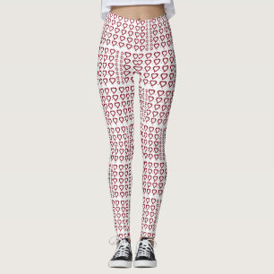 Herz und kleine Punkte Rot und Weiß Design Leggings