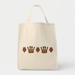 Herz und Kronen Motif Tragetasche