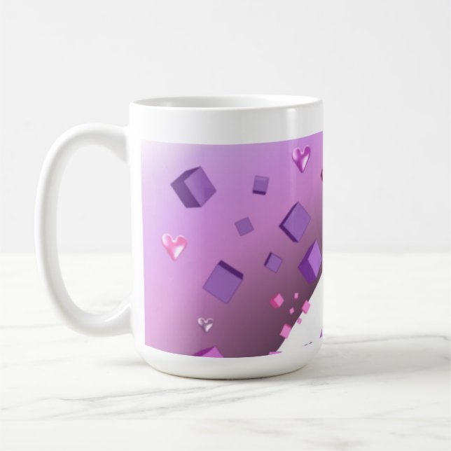 Herz und Kuben Kaffeetasse (Links)
