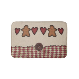 Herz und Lebkuchen Mann Bath Mat Badematte