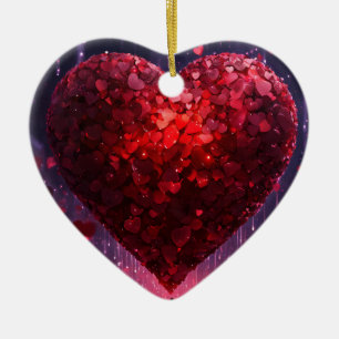 Herz und Liebe Keramik Ornament