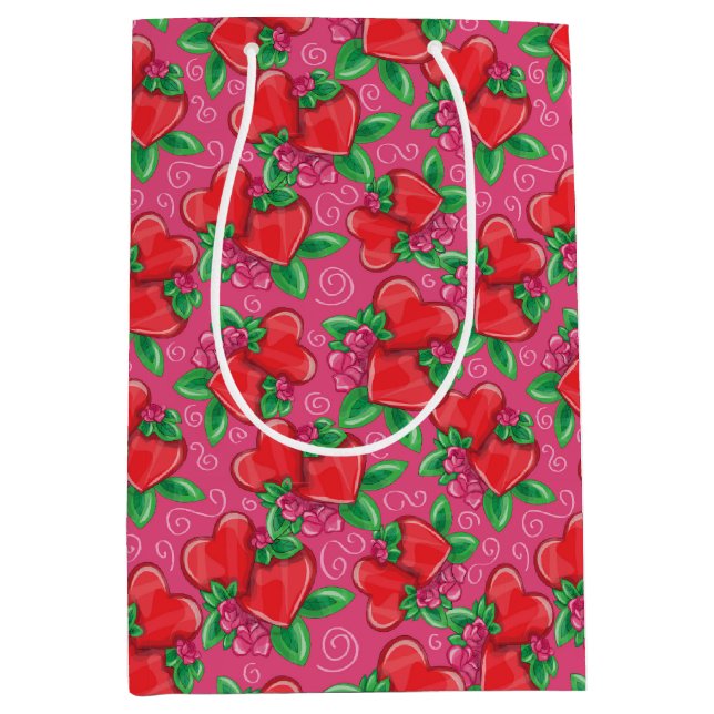 Herz und Liebe Mittlere Geschenktasche Geschenktüte (Vorderseite)