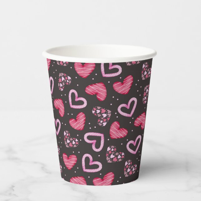 Herz und Liebe Pappbecher (Vorderseite)