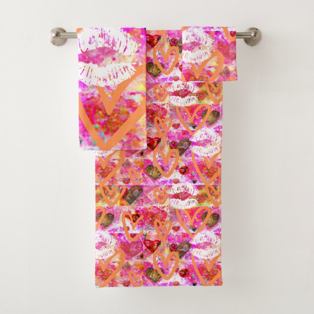 Herz und Lippen Badhandtuch Set (Insitu)