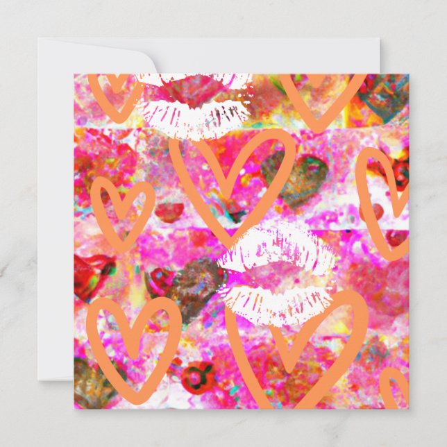 Herz und Lippen Feiertagskarte (Vorderseite)