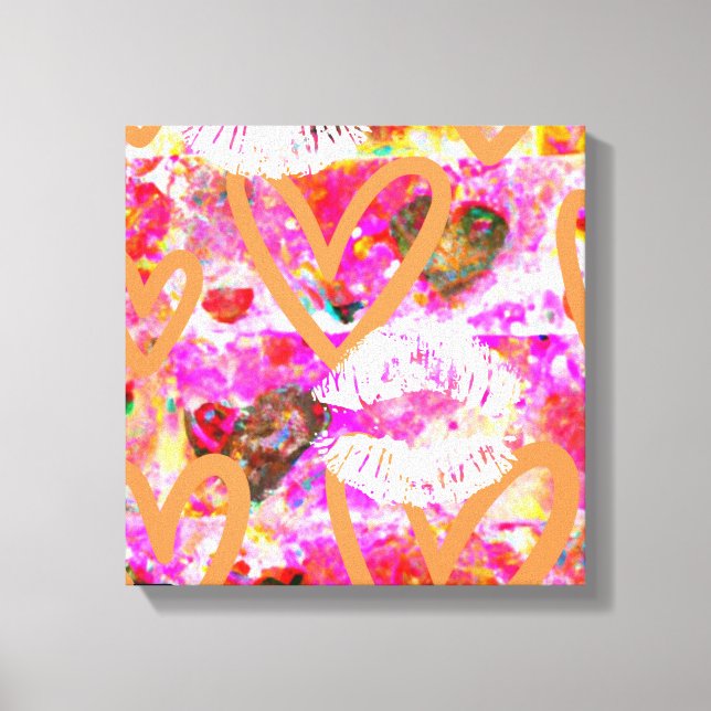 Herz und Lippen Leinwanddruck (Vorderseite)