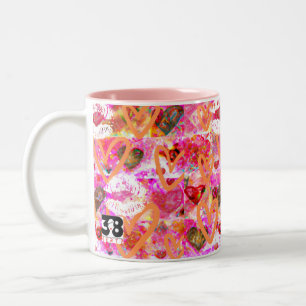 Herz und Lippen Zweifarbige Tasse