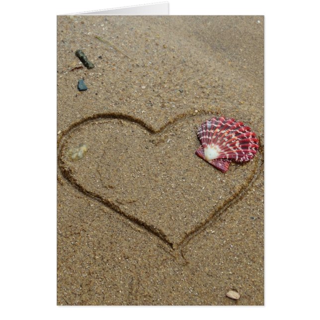 Herz und Muschel am Strand (Vorne)