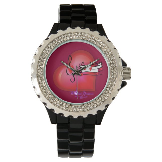 Herz und Musik Armbanduhr (Vorderseite)