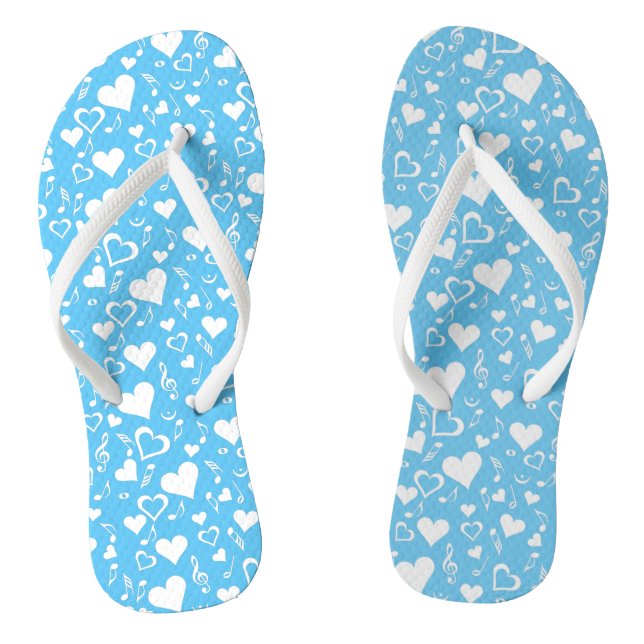 Herz und Musiknoten Flip Flops (Fußbett)