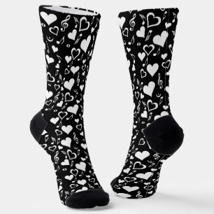 Herz und Musiknoten Socken