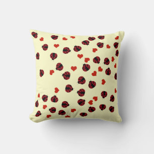 Herz und niedliche Ladybugs Kissen