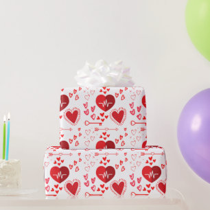 Herz und Pfeil der roten Liebe Geschenkpapier