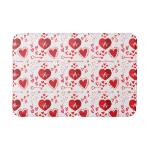 Herz und Pfeil der roten Liebe, Happy Valentine's  Badematte
