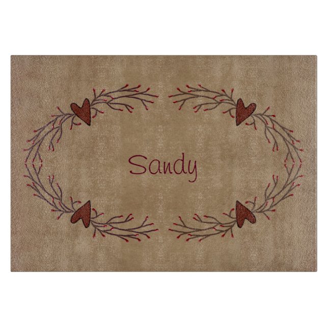 Herz und PIP Berry Glasschneideboard Schneidebrett (Vorderseite)