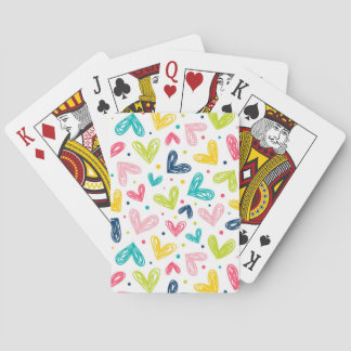 Herz und Punkte im Doodle-Stil Spielkarten