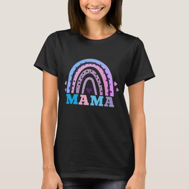 Herz und Regenbogen MAMA T-Shirt (Vorderseite)