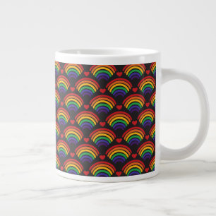 Herz- und Regenbogenmuster Jumbo-Tasse