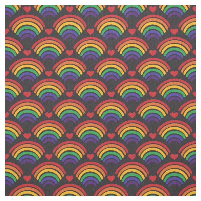 Herz- und Regenbogenmuster Stoff (Muster)
