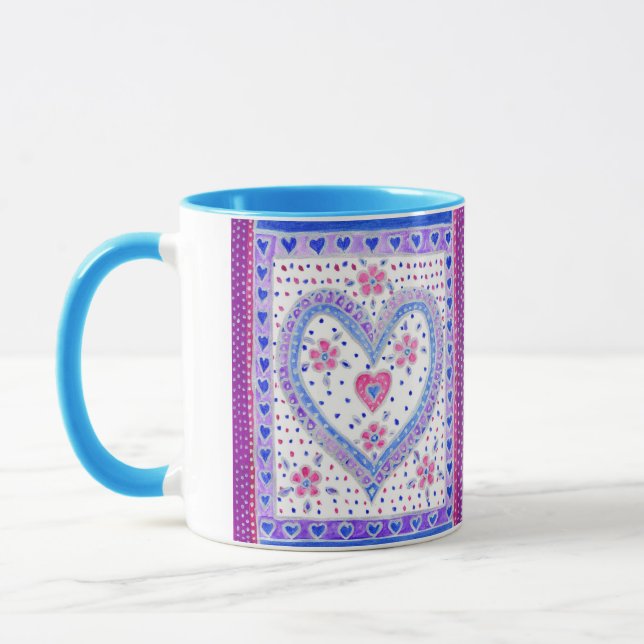 Herz und Rose Kaffee Tasse (Links)