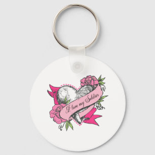 Herz und Rose Schlüsselanhänger