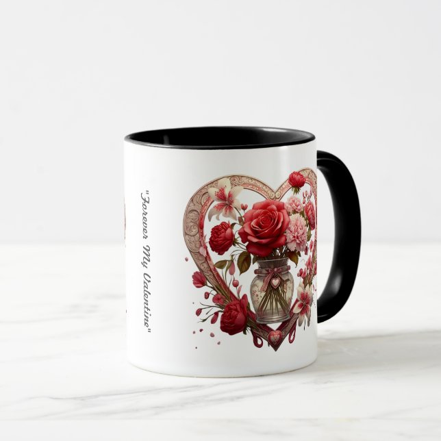 "Herz und Rose" Tasse (VorderseiteRechts)