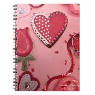 Herz und Rose Zucker-Cookies Notizblock