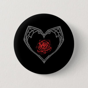Herz- und Rosenknopf Button