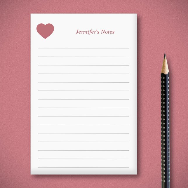 Herz und Rot Post-it Klebezettel (Heart and Red Post-it Notes)