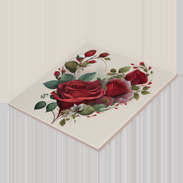Herz und rote Rosen Fliese (Von Creator hochgeladen)