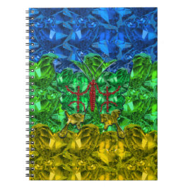 Herz und Schmetterling im Hintergrund der Amazigh- Notizblock