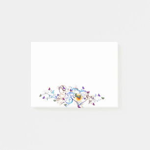 Herz und Schmetterlinge Post-it Klebezettel