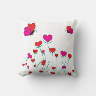 Herz und Schmetterlinge Valentinische Liebe Kissen