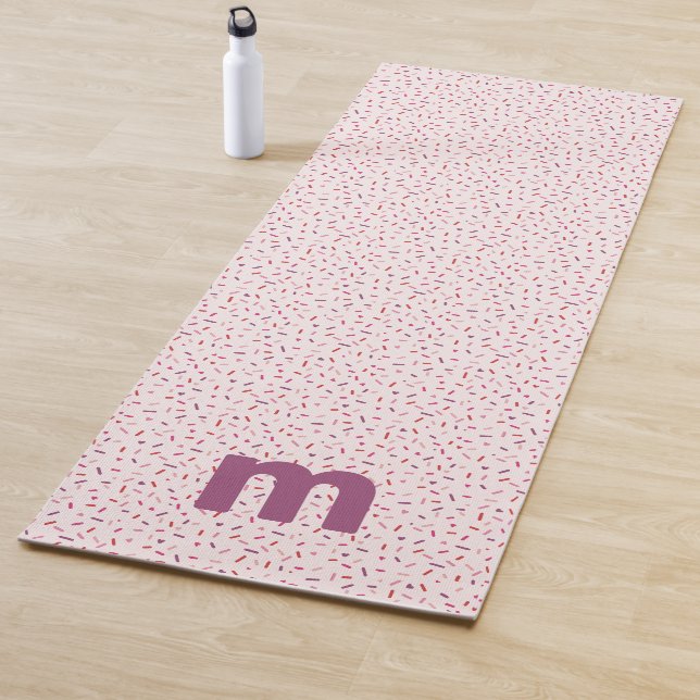 Herz und Sprinklen personalisiert süß rosa Yogamatte (Beispiel)
