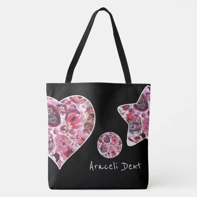 Herz-und Star-Multiprint-Tasche, groß Tasche (Vorderseite)