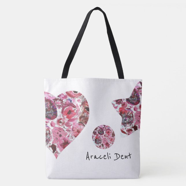 Herz-und Star-Multiprint-Tasche, groß Tasche (Vorderseite)