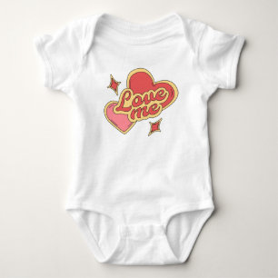 Herz und Sterne im 80er-Stil Baby Strampler